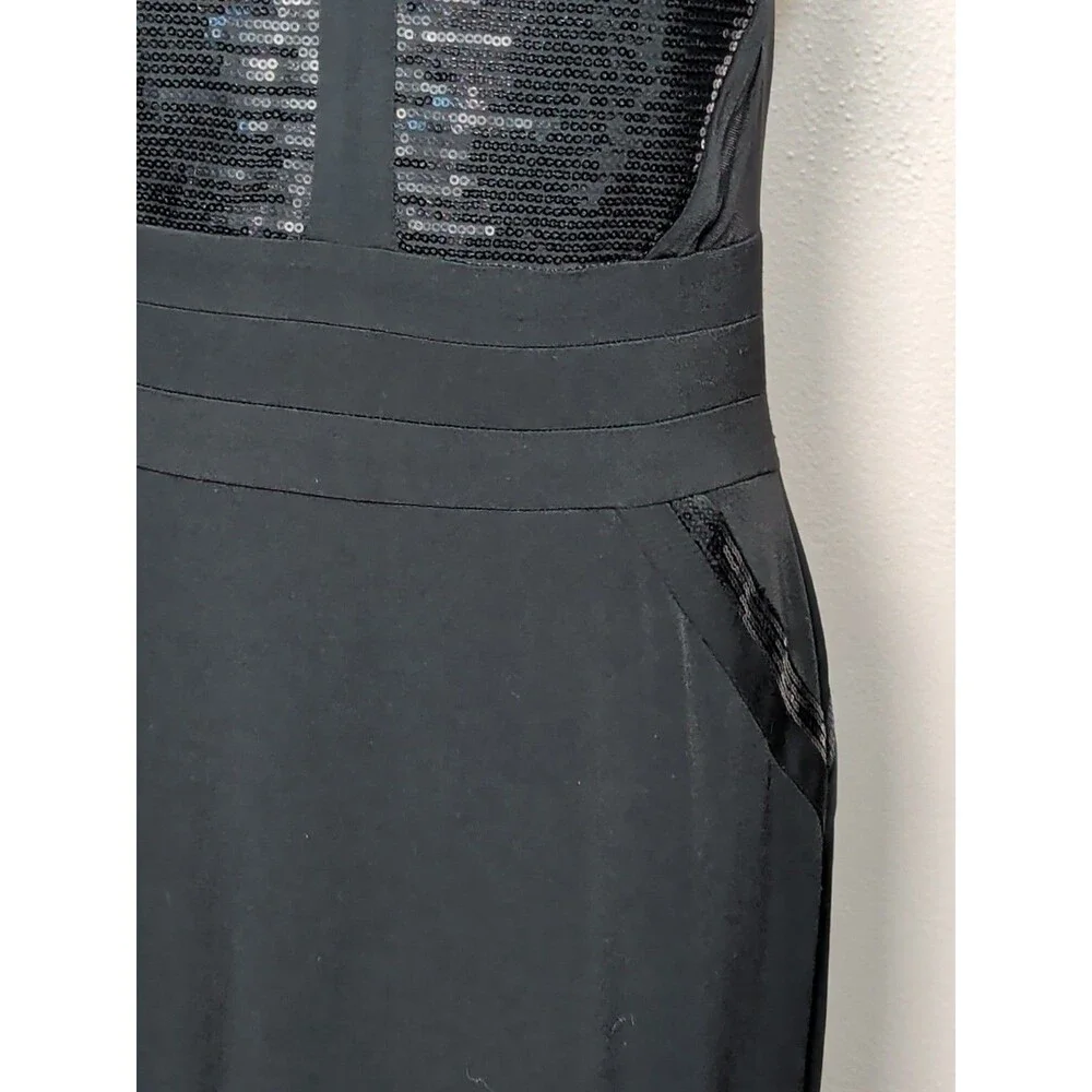 Calvin Klein Size 8 Black Sequin Mermaid Dress Strapless Formal Evening Maxi - Picture 7 of 15